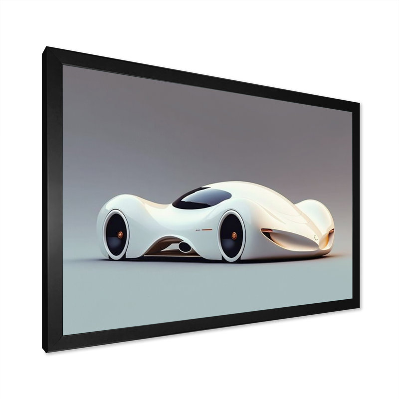 «Visionary Sports Car Design» en noir et blanc I - reproduction sur toile, H 12 po x l 20 po x P 1 po