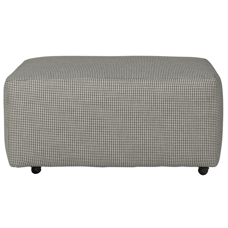 Ardele Upholstered Cocktail Ottoman on Casters, Gray Polyester