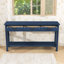 Console rustique en nid d'abeille avec 3 tiroirs de rangement et tablette ouverte-2095061728