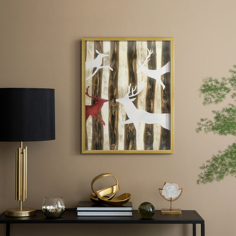 «Christmas Holiday Art DCCXCVII», reproduction d'art encadrée - bois massif, H 30 po x l 24 po, Doré