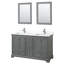 Meuble-lavabo double autoportant Deborah avec plateau en quartz-92725461-98163154-98163155