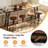 84" Industrial Bar Table Set with 4 Adjustable Swivel Bar Stools 