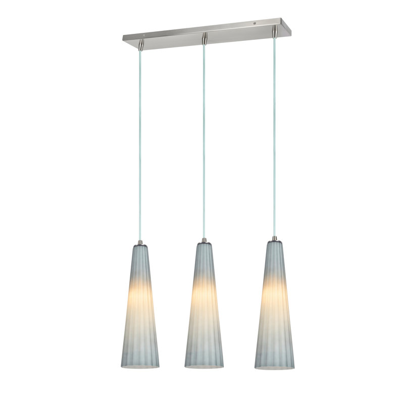 3 - Light Satin Nickel Kitchen Island Pendant