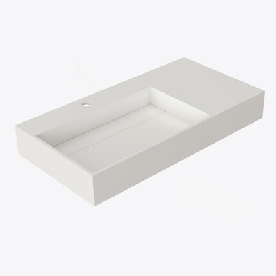 Lavabo de salle de bain à surface solide en pierre de pierre