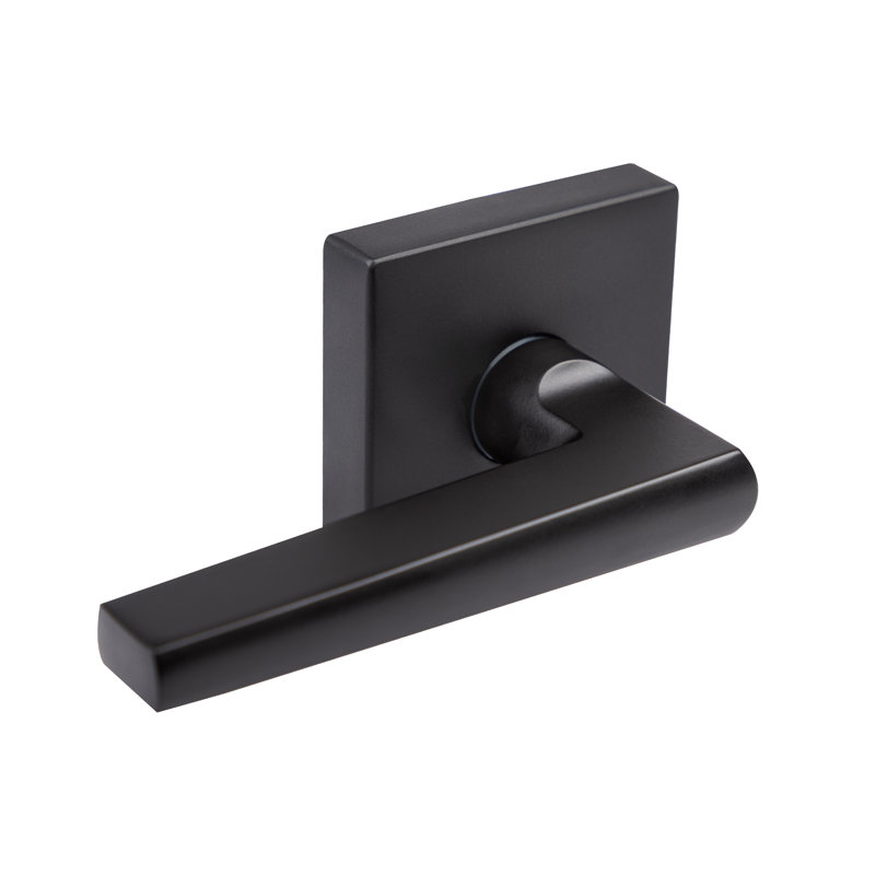 Levier de porte d'intimité avec rosette carrée Linea, Noir mat