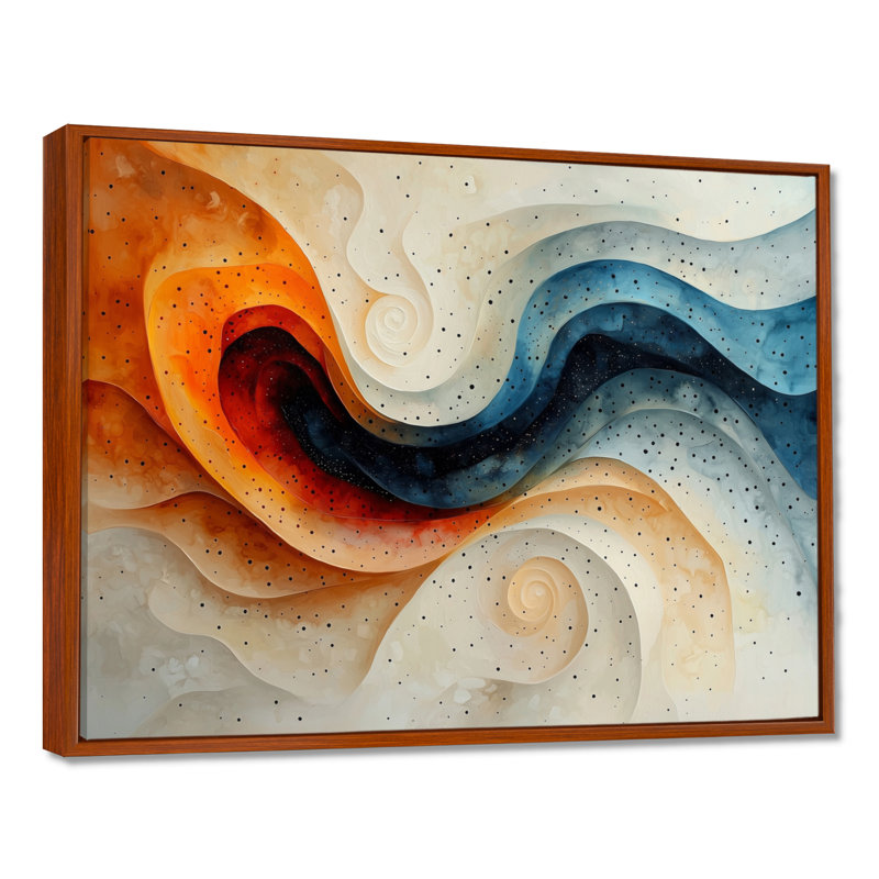 Marquart - Abstract Large Wall Art, Brun, Cadre flottant, H 24 po x l 32 po