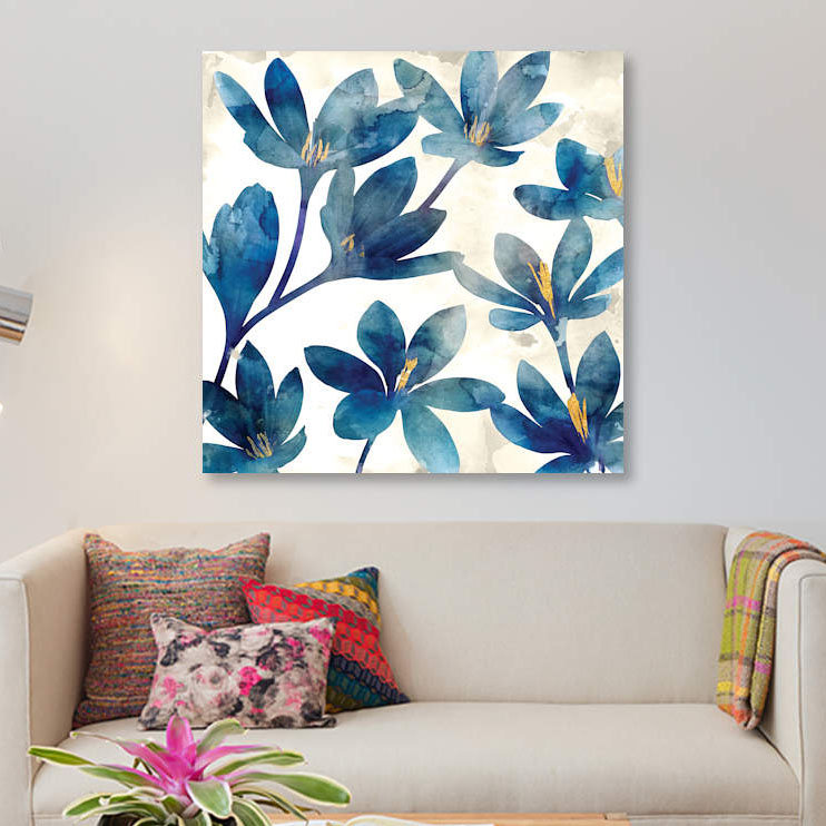 « veranda blue i », impression sur toile, H 48 po x l 48 po x P 1,5 po, Toile tendue, Pas de tapis