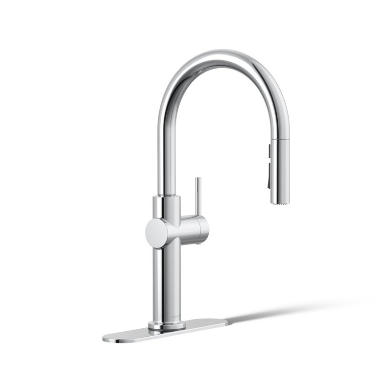 Robinet de cuisine à poignée simple Kohler Crue, Chrome poli