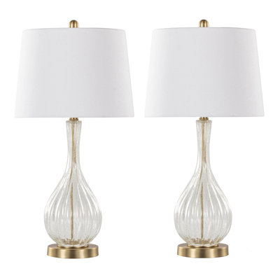 Contemporary Glass Table Lamp  - Set of 2