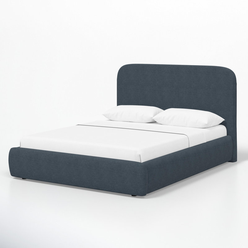 Lit plateforme Daphne, Simple, Bleu marine