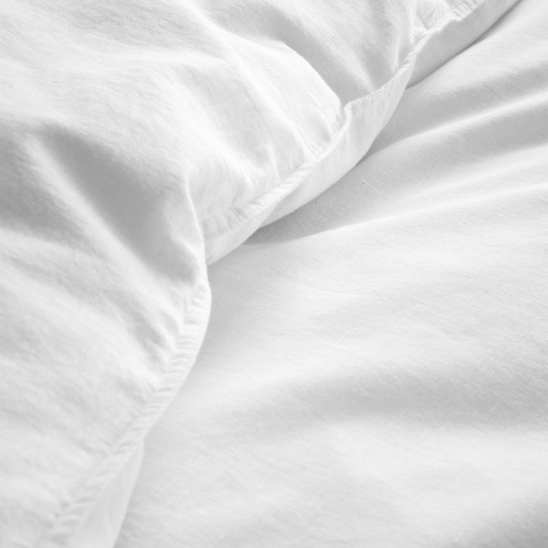 Relaxed Cotton Linen Duvet Cover Set, White, King - 2 Standard Pillowcases