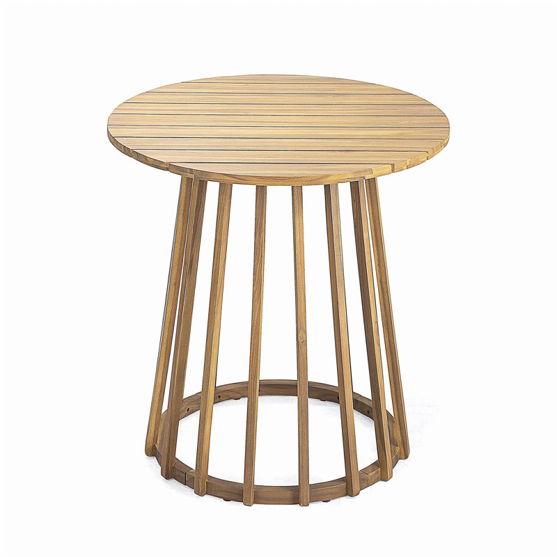 Outdoor Round Top Acacia Wood Dining Table,Round Bistro Table,Teak Finish