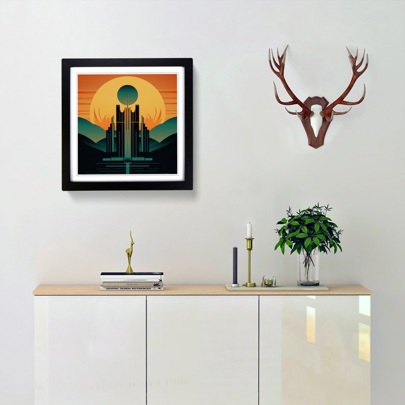 Single Picture Frame Print on Wood, Black