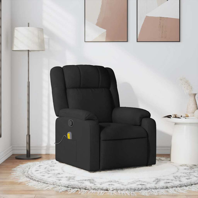 Fauteuil de massage inclinable en polyester, Noir
