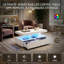 104CM Modern High Gloss Coffee Table With 2 Drawers, Smart App-Controlled RGB LED & Music Sync (EU Plug) - Black/White-1688977519