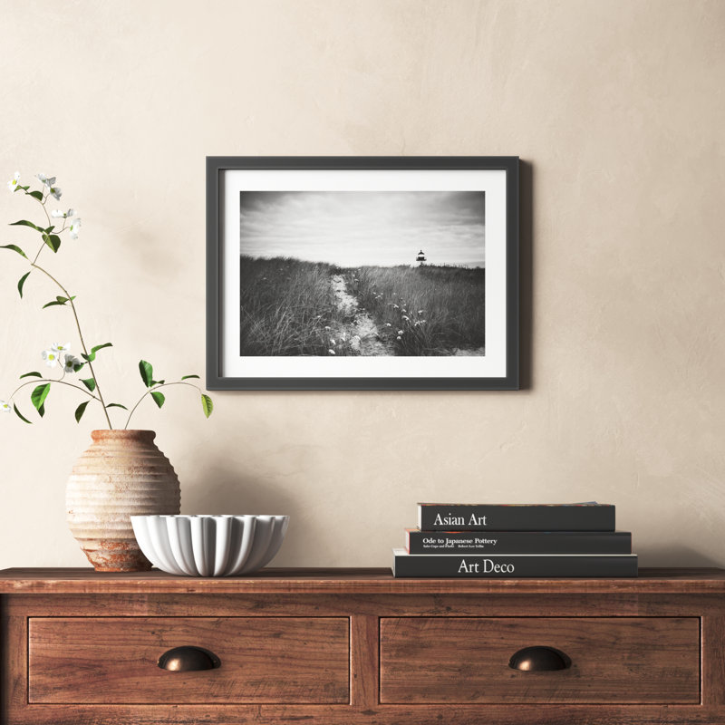 Nantucket Lighthouse by Aledanda, 12.87" H x 17.25" W x 0.875" D, Black Framed