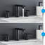 Robinet de salle de bain noir mat à cascade, drain escamotable à 2 poignées, tuyau d'alimentation, 8 robinets de 8 pouces noirs, robinet, 2 poignées, ligne-121617413