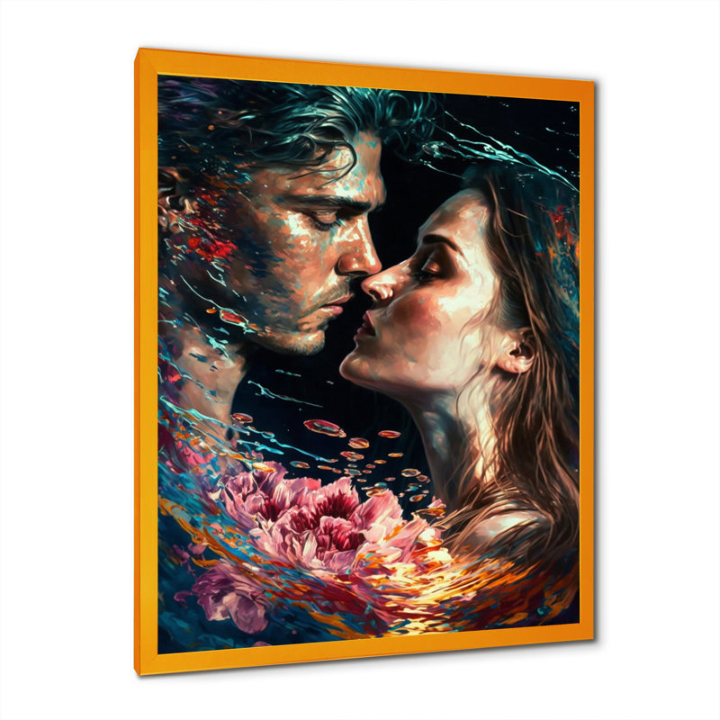 - Art mural traditionnel sur toile, H 32 po x l 24 po x P 1 po, Impression dorée sur toile encadrée