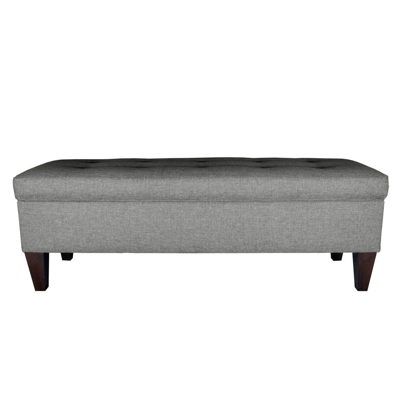 Banc de rangement rembourré Juliana, Gris