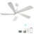 52 Inch Indoor Ceiling Fan With 3 Color Dimmable 5 Abs Blades Remote Control Reversible Dc Motor With Led Light-2130414355-2130414352