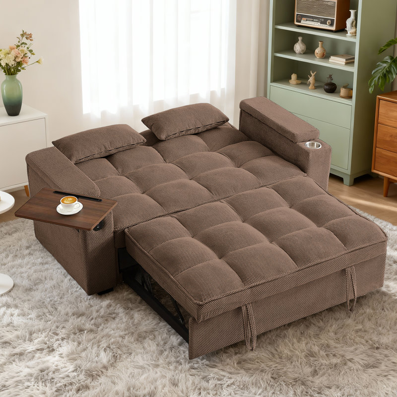 Canapé-lit convertible 3-en-1 Aurora, Mocha Chenille