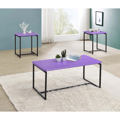 Ensemble élégant de tables basses et de tables de bout en fibre de carbone pour les espaces de vie contemporains