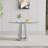 Round Dining Table Set, 47.24" Glass Dining Table with Velvet Dining Chairs, Clear Circle Kitchen Table Set, Dining Room Table and Chairs Set-1838136883-1838136882