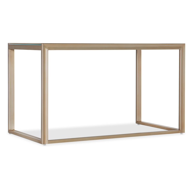 Gold Glass Top Transitional Writing Desk