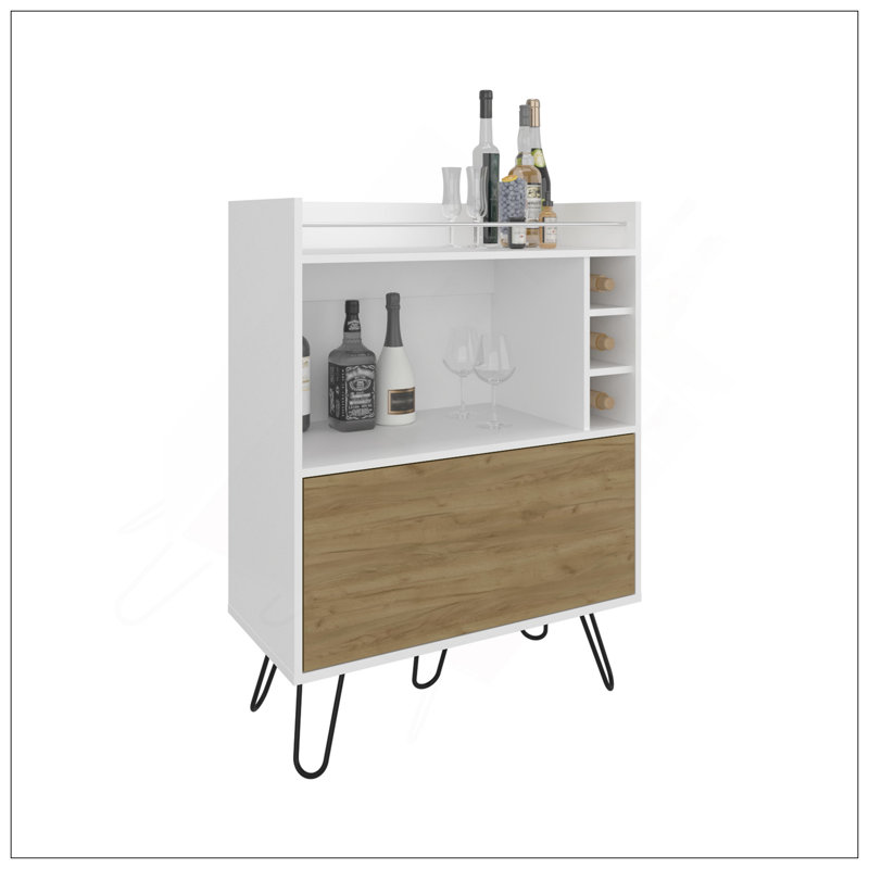 Bar, 1 porte, 4 tablettes