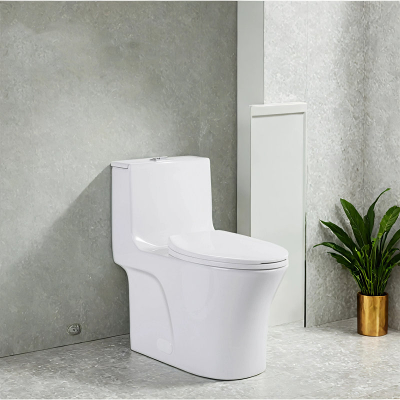 Réservoir de toilette à double chasse à bouton poussoir S-trap blanc éclatant