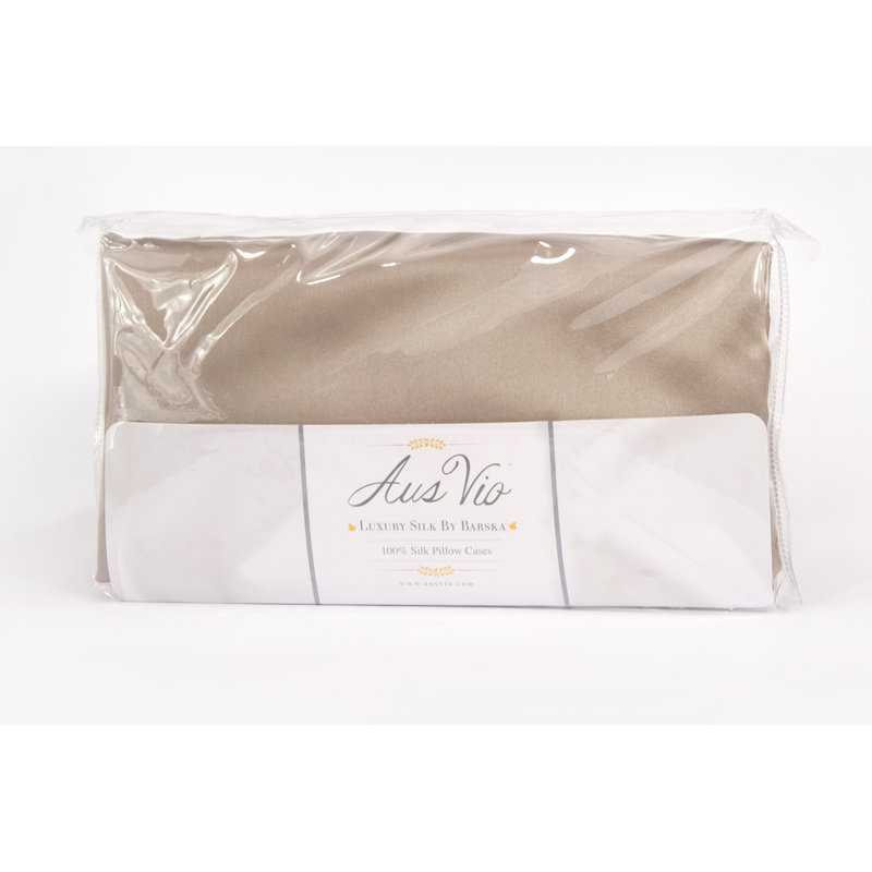 Aus Vio SILK PILLOW CASE, Pebble, Queen