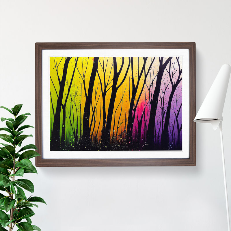 Spring Forest Splashed Vol.5 Abstract - Framed Print, 25cm H x 34cm W x 2cm D, Walnut Framed