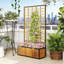 Lit de jardin surélevé en bois avec treillis-187374703