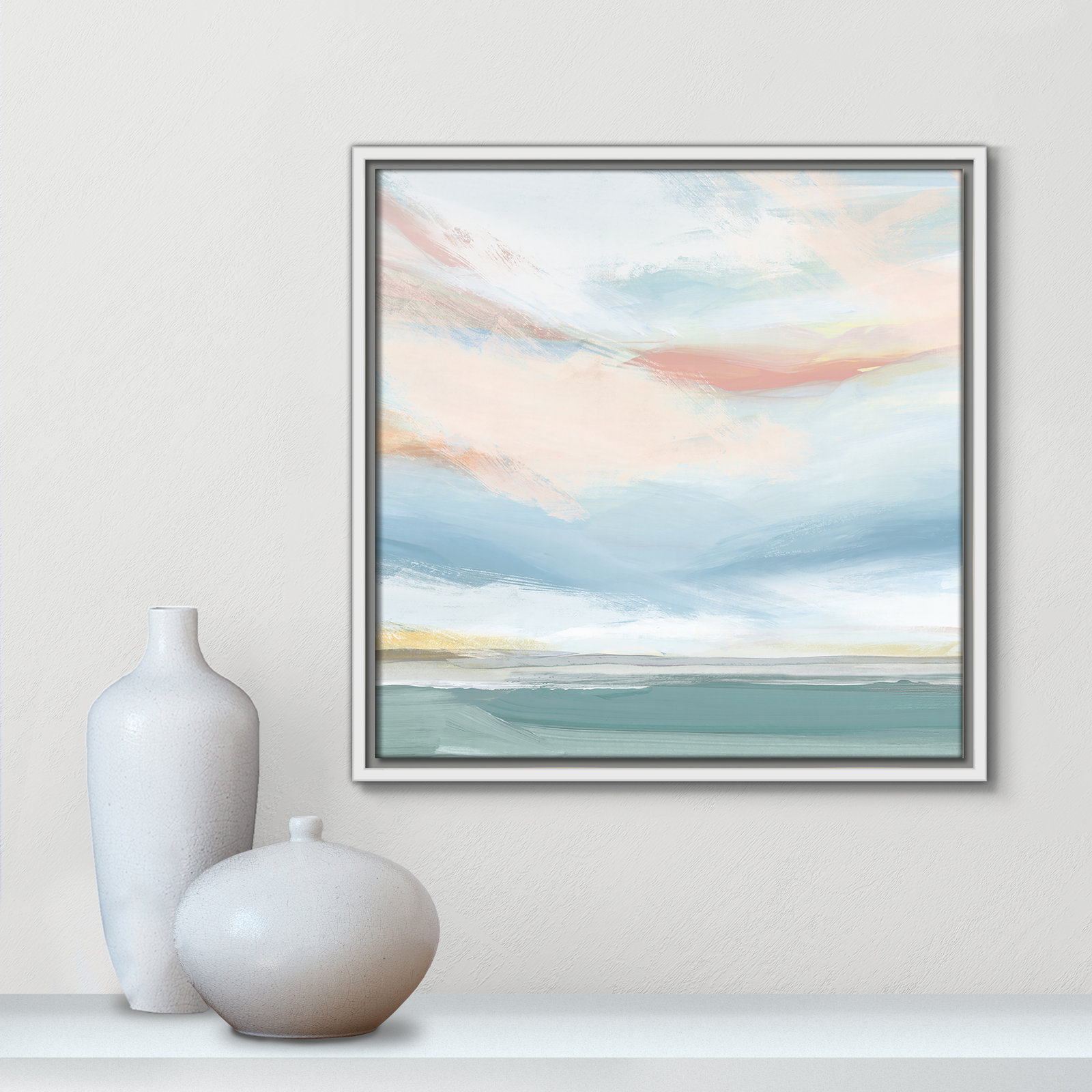 Delphi "Sweetness I" Painting by Isabelle Z, 17.5" H x 17.5" W x 2" D, White Framed Canvas