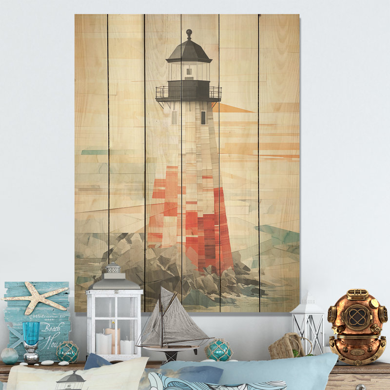 Lumière blanche et rouge - art mural en bois sur bois de pin naturel, H 40 po x l 30 po
