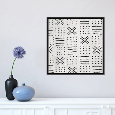 «Mudcloth White Geometric Design III» par Ellie Roberts - impression d'art graphique