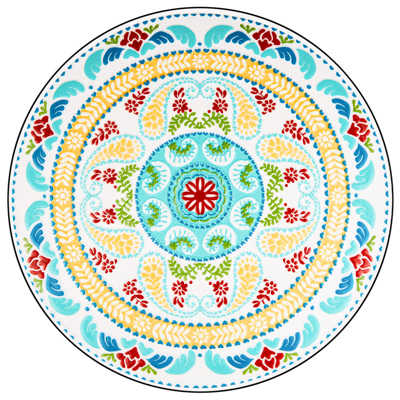 Table d'appoint de patio avec tablette Fenske, Floral