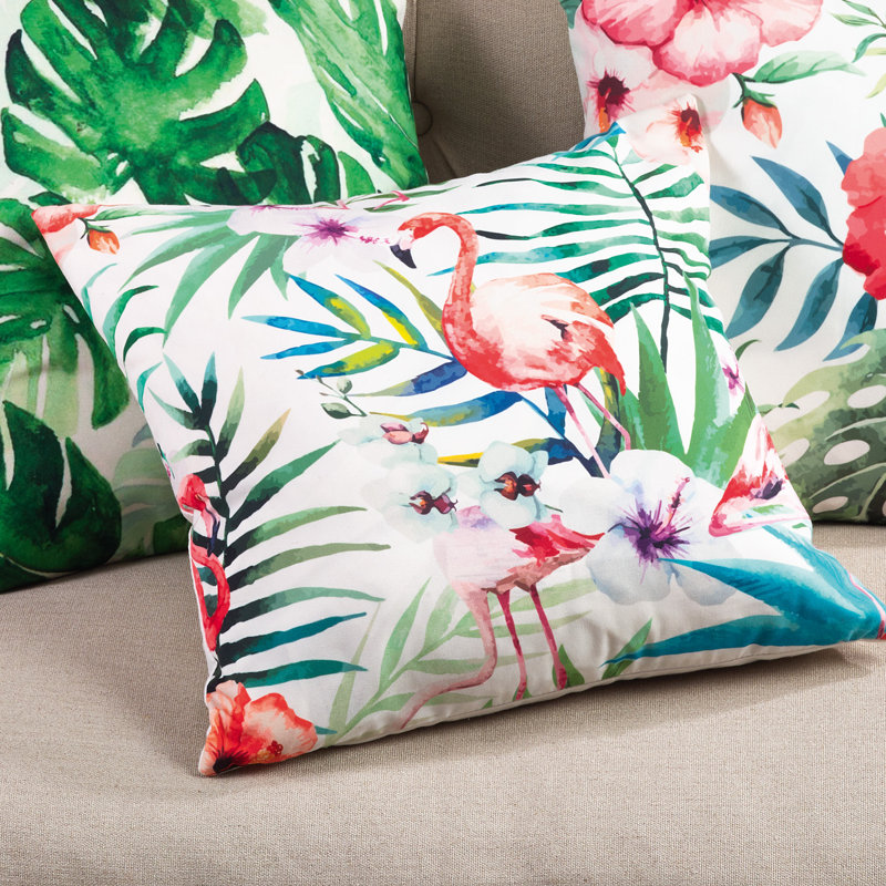 Coussin Tahiti Tropical Flamingo