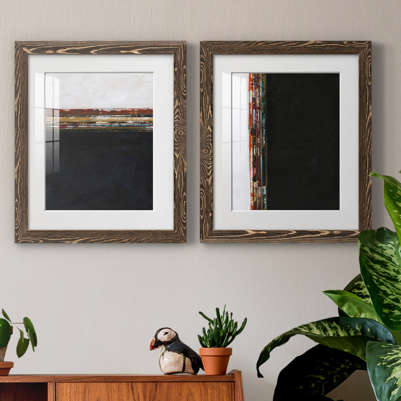 A Sense of Space I - Ensemble de 2 cadres photo, H 20 po x l 34 po x P 1,5 po, Noyer