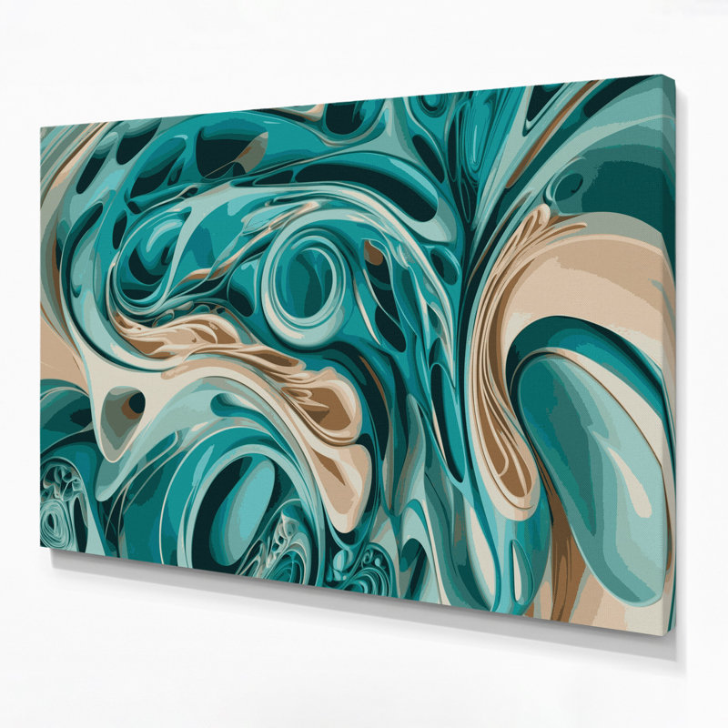 Art mural sur toile Biomorphic Abstraction 31, H 12 po x l 18 po