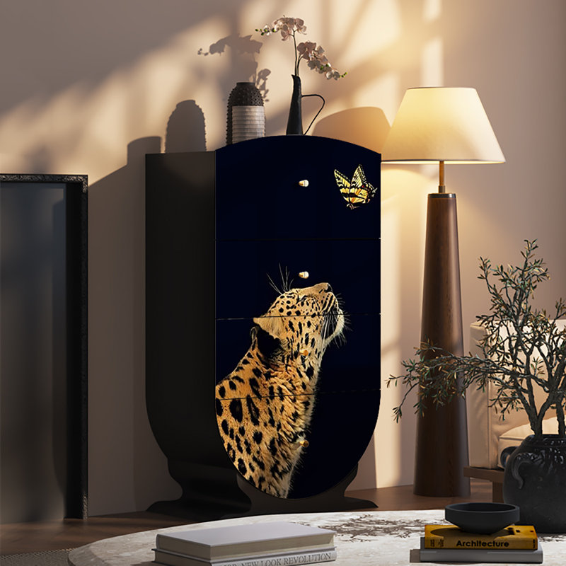 French multi-functional four-drawer decor cabinet