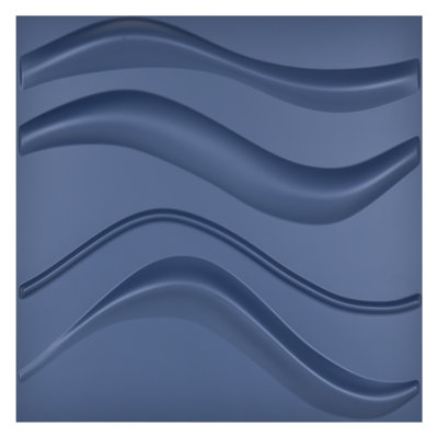 12-Pack 19.7"x19.7" 3D Wave Design Wall panels,PVC Panel for Interior Wall Decor,Blue