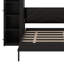 Grand lit escamotable vertical avec tablettes de rangement et lumières DEL, lit escamotable pliable en bois avec tête de lit rembourrée