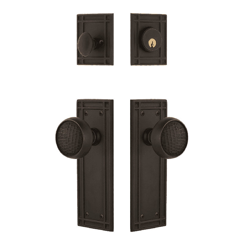 Nostalgic Warehouse Mission Entry Set with Craftsman Knob, Oil-Rubbed Bronze, 2.75
