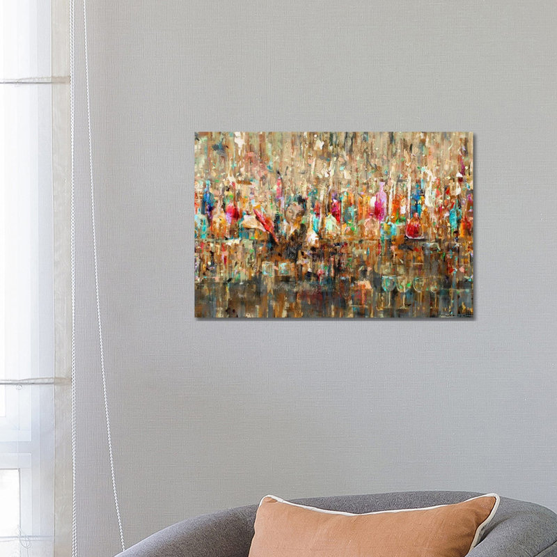 Cocktailbar - Giclée sur toile tendue avec châssis, H 18 po x l 26 po