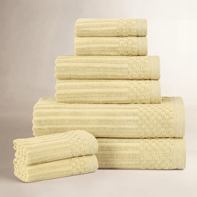 Collection de serviettes en coton Soho Spa, Or jaune, Ensemble de serviettes 8 pièces