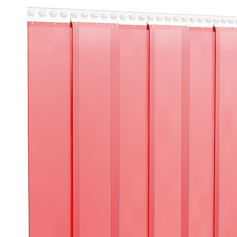 Plastic Sheer Door Curtain Single Panel, Red, Width 30 x Drop 100 cm