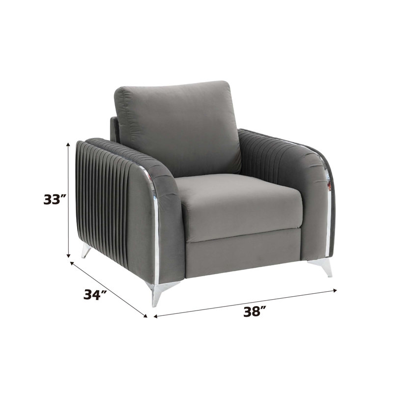 Fauteuil en velours Wenona