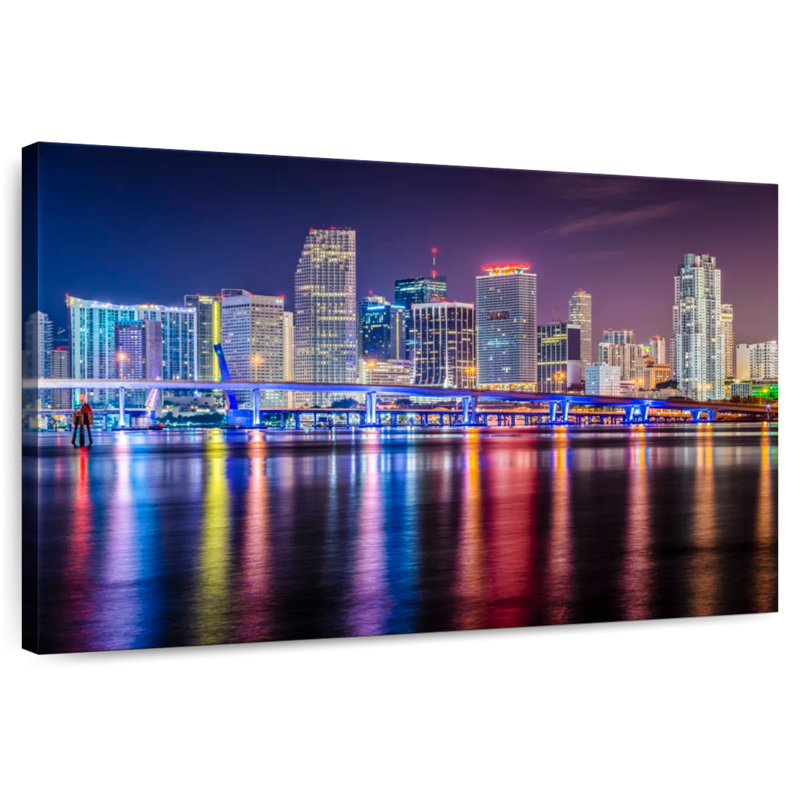 Couleurs Sirci Miami la nuit, H 30 po x l 45 po