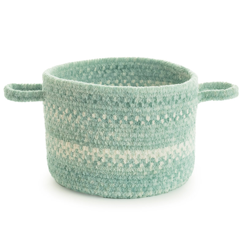 Gracie Oaks Kiomi Fabric Decorative Basket, Mint, 16" H x 16" W x 16" D